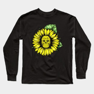 Skull Sunflower Long Sleeve T-Shirt